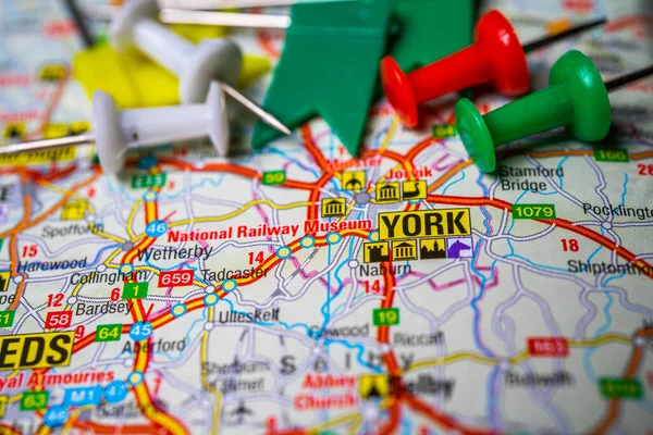 York Inglaterra Mapa Europa — Fotografia de Stock