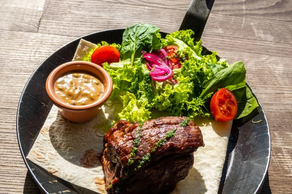 Filete Ternera Plato Fondo Comida — Foto de Stock