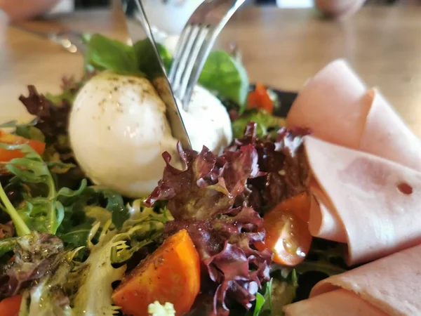 Jambon salatası arka plan yiyecek dokusu