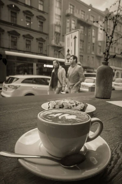 Petit Déjeuner Raffiné Prague Café Gâteau — Photo