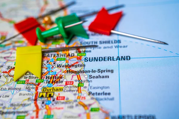 Sunderland Mapa Europa — Foto de Stock