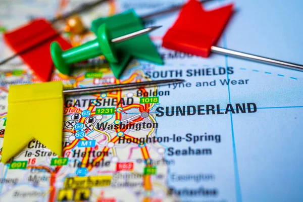 Sunderland Mapa Europa — Foto de Stock