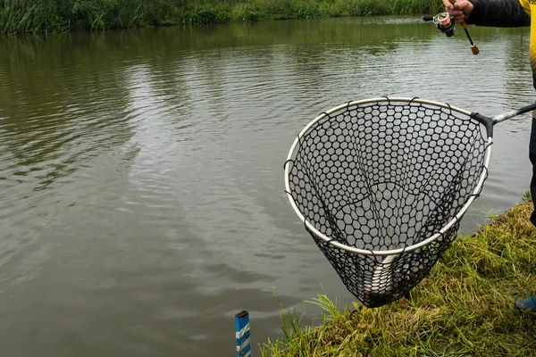 Pesca Lago Descanso Fora Cidade — Fotografia de Stock