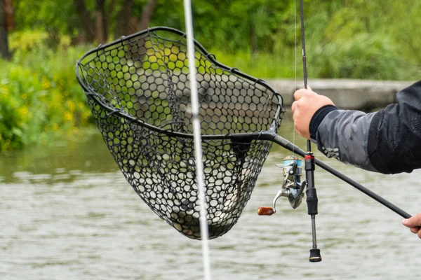 Pesca Lago Descanso Fuera Ciudad —  Fotos de Stock