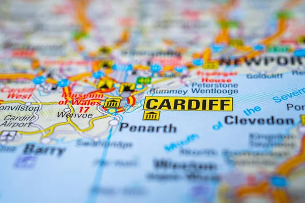Cardiff England on map of Europe