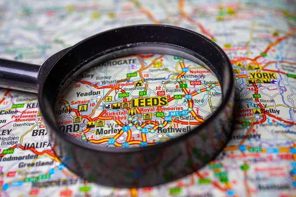 Leeds Mapa Europa — Fotografia de Stock