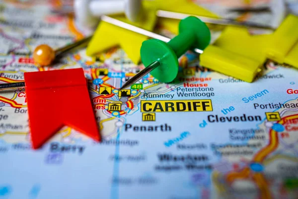 Cardiff Inglaterra Mapa Europa — Fotografia de Stock