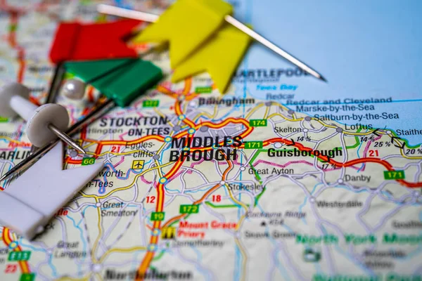Middlesbrough Mapie Europy — Zdjęcie stockowe