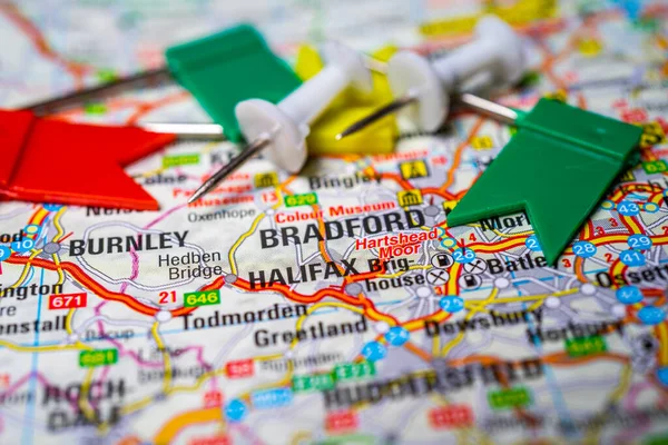 Bradford Mapa Europa — Fotografia de Stock