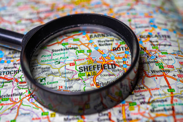 Sheffield on map of Europe