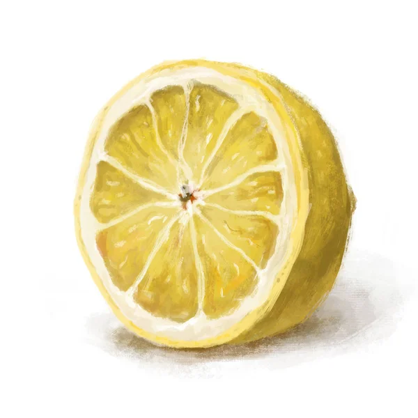 Beyaz zemin üzerine yarım limon izole