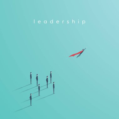 İş süper kahraman vektör kavramı ile işadamı fırlama. Liderlik, güç, görüş sembolü.