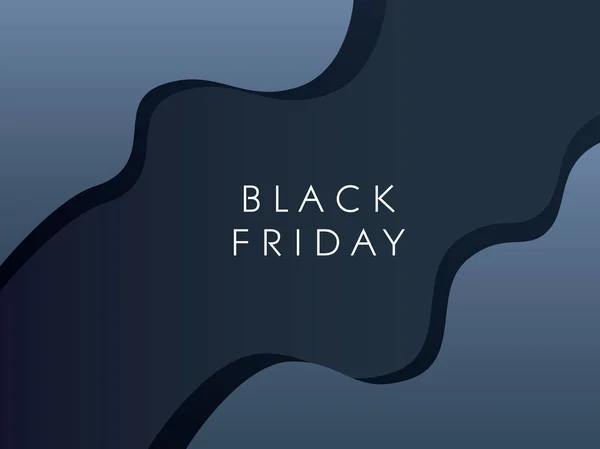 Black friday sale vector banner with modern material design and elegant curves. Special offers, discounts, luxury brand promotion. — Stock Vector