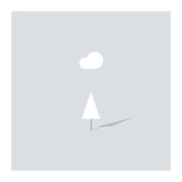 Árbol de invierno ilustración vectorial abstracta con diseño minimalista. Invierno artístico, navidad, cartel de vacaciones o plantilla de tarjeta . — Vector de stock