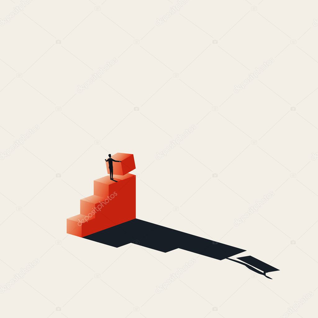 Business success and growth vector concept. Building stairs. Symbol of ambition, motivation and success.