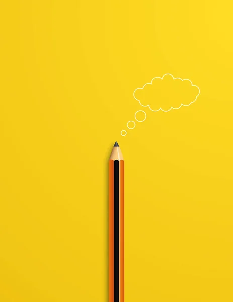 Δημιουργικότητα διάνυσμα έννοια με μολύβι και 3d σύννεφο ως σύμβολο της brainstorming, σκέψης, νέες ιδέες, έμπνευση. — Διανυσματικό Αρχείο