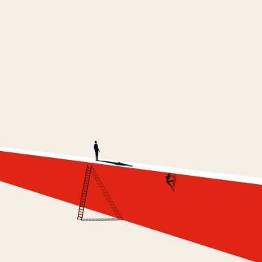 İş kariyer eşitsizliği vektör konsepti. Cinsiyet farkı, erkek kadına karşı sembolü. Farklı seks tedavileri..