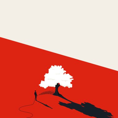 İş adamı sulama ağacının iş büyüme vektör kavramı. Para yatırımı, finans danışmanlık sembolü.