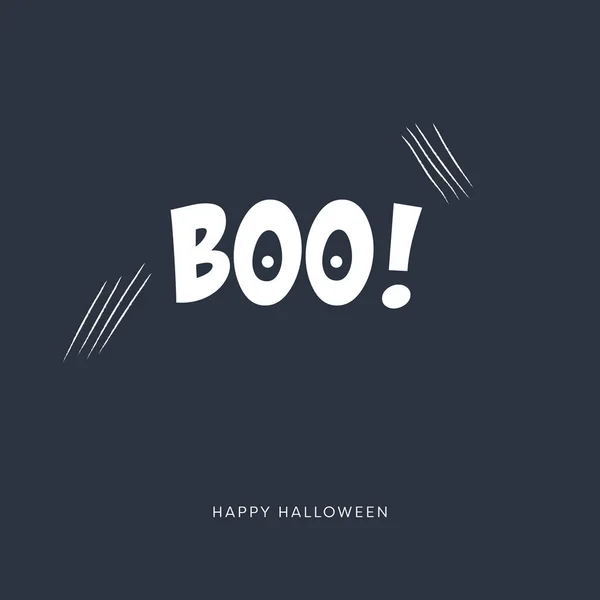 Plantilla vectorial de tarjetas de Halloween con marcas de arañazos aterradoras y tipografía creativa. — Vector de stock