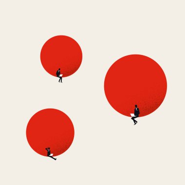 Merkez ofis ve online iş görüşmesi vektör kavramı. Kişisel izolasyon ve iş dünyasındaki sosyal mesafeler.