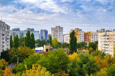  Sonbahar şehri ile fotoğraf illüstrasyon