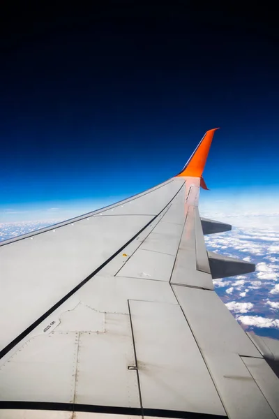 Voando Para Outro País Viajando Avião Primeiro Voo Chão Para — Fotografia de Stock