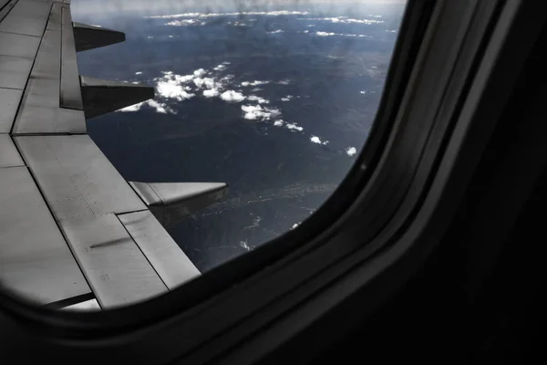 Voando Para Outro País Viajando Avião Primeiro Voo Chão Para — Fotografia de Stock