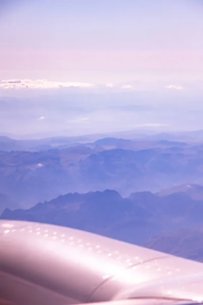 Voando Para Outro País Viajando Avião Primeiro Voo Chão Para — Fotografia de Stock