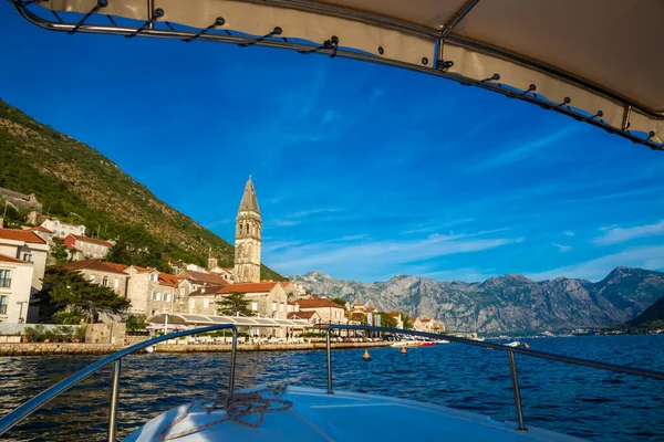 Voyage Dans Vieille Ville Touristique Côte Adriatique Perast Monténégro Parmi — Photo