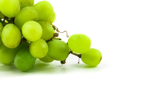 Свежий Зеленый Виноград Изолированные Белом — стоковое фото