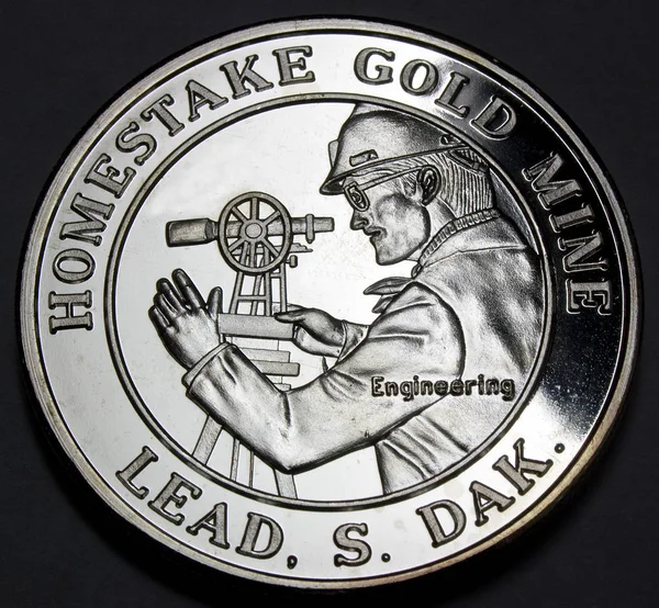 1988 Homestake Gold Silver Mine One Troy Ounce Silver Lead — Stock Photo, Image