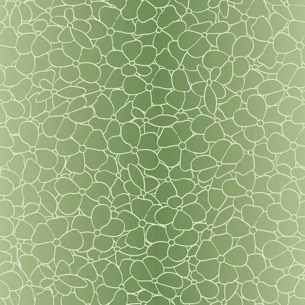 Fleurs vectorielles contours en beige sur fond vert motif de répétition sans couture. Arrière-plan pour textiles, cartes, fabrication, papiers peints, impression, emballage cadeau et scrapbooking . — Image vectorielle