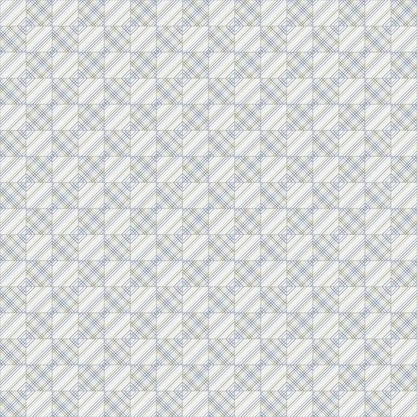 Vector Green Blue Brown Squares Lines on White Seamless Repeat Pattern. Background for textiles, cards, manufacturing, wallpapers, print, gift wrap and scrapbooking. — Stock Vector