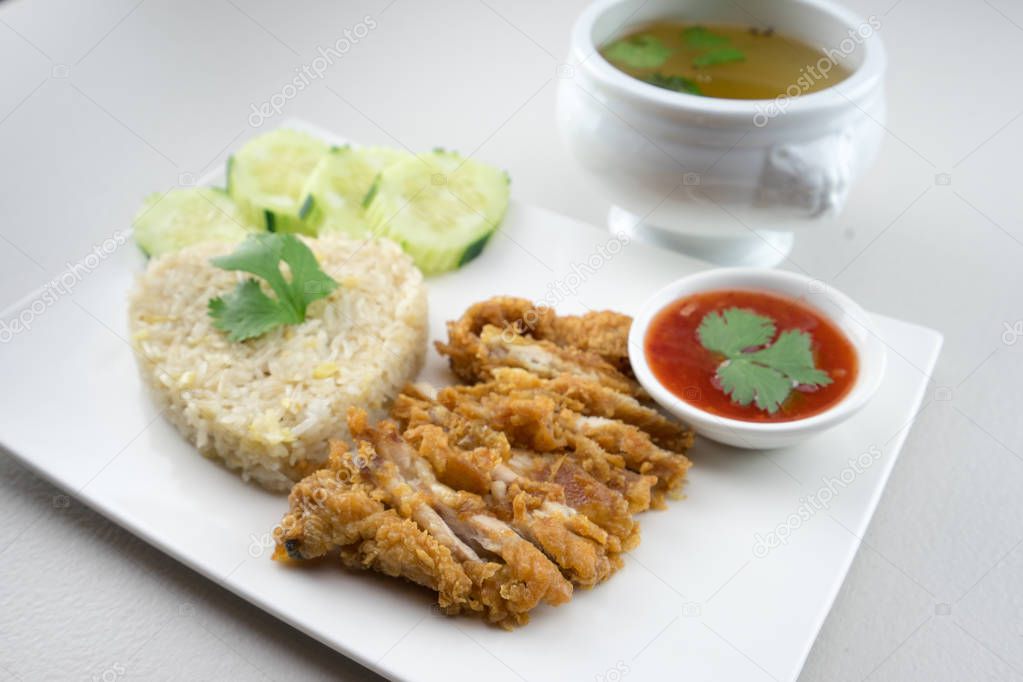 Fried-Chicken Rice Thai style