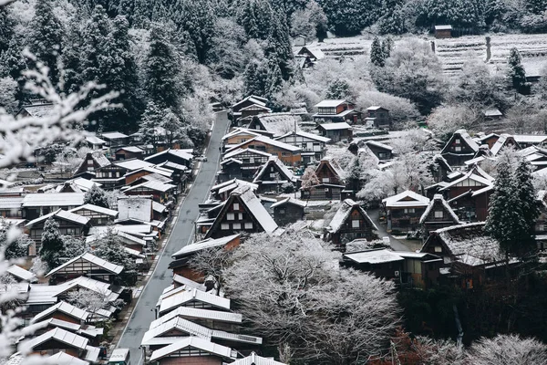 白河是日本岐阜自治州的一个村落 是联合国教科文组织世界遗产遗址之一 — 图库照片