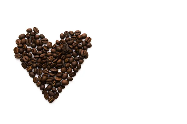 Los Granos Café Doblaron San Valentín Forma Corazón Amor Por — Foto de Stock