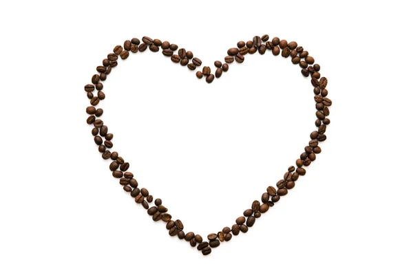 Los Granos Café Doblaron San Valentín Forma Corazón Amor Por — Foto de Stock