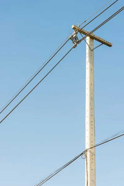 Electricity Post Blue Sky Background — Stock Photo, Image