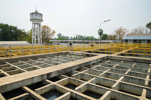 Proceso Tratamiento Aguas Plantas Tratamiento Aguas Las Obras Agua Tailandia — Foto de Stock