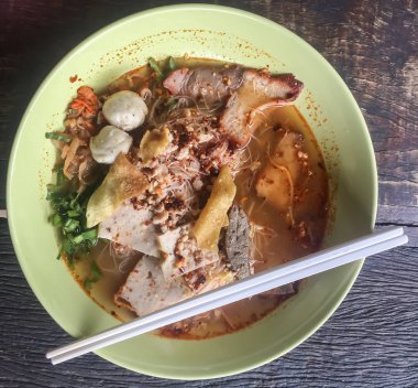 Tay erişte. Asya gıda, Tayland yemeği. lezzetli yemekler.