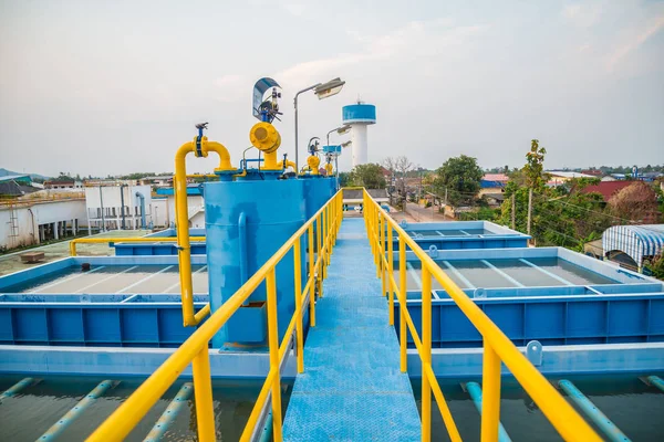 Water Behandelingsproces Waterzuiveringsinstallaties Tank Toren — Stockfoto