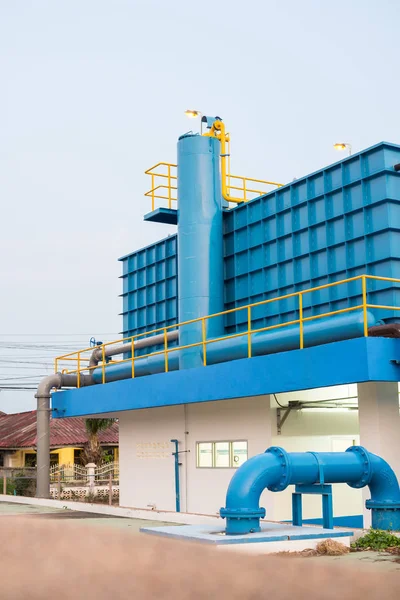 Proceso Tratamiento Agua Plantas Tratamiento Agua Torre Tanque — Foto de Stock