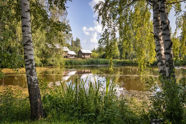 Museo Arquitectura Madera Bajo Cielo Abierto Anillo Oro Rusia Kostroma —  Fotos de Stock