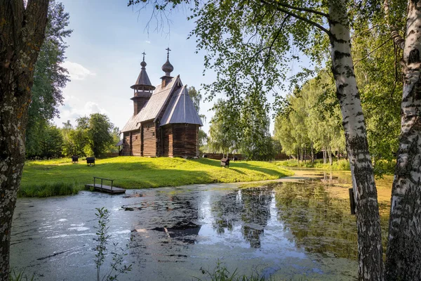 Muzeum Dřevěné Architektury Pod Širým Nebem Kostroma Sloboda Kostel Dmitrijevskaya — Stock fotografie