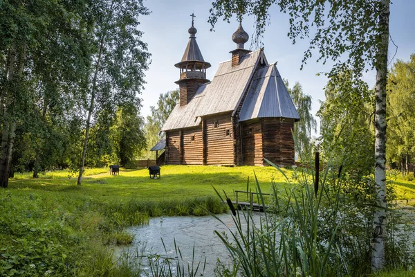 Musée Architecture Bois Sous Ciel Ouvert Kostroma Sloboda Eglise Dmitrievskaya — Photo