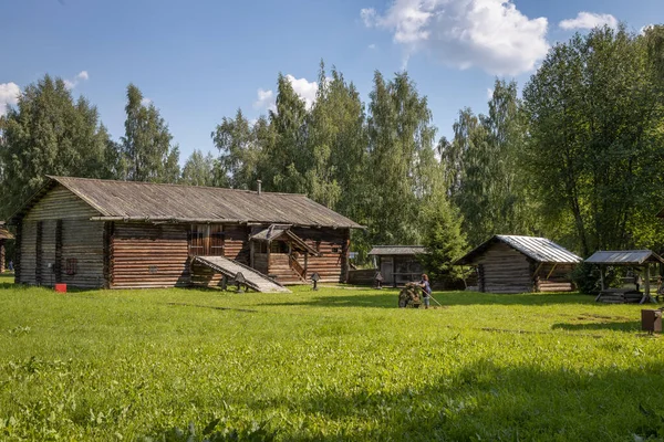 Museo Architettura Legno Cielo Aperto Vecchia Casa Contadina Russa Tradizionale — Foto Stock