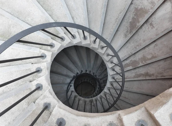 Spiral staircase in the Italian monastery, view from above. Catania, Sicily