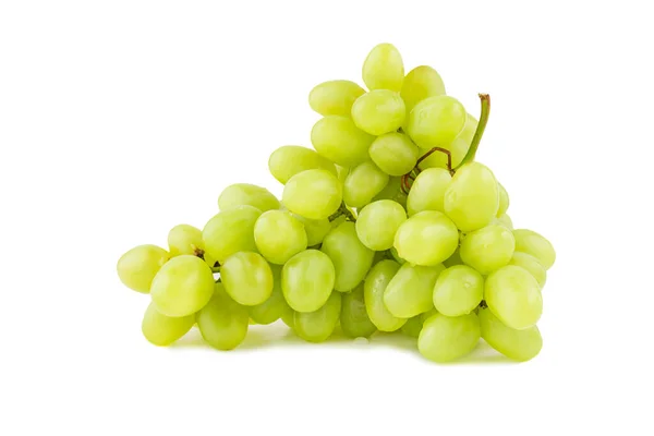 Big Cluster White Grapes Laying Isolated White Background — Stock Photo, Image