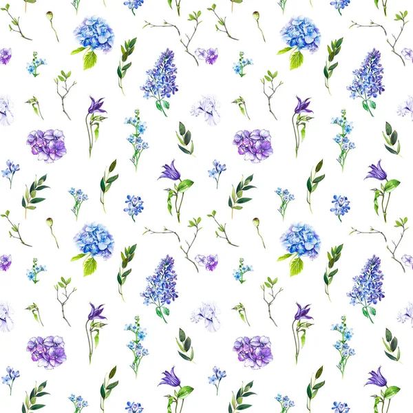 Motif Multi Floral Sans Couture Avec Différentes Fleurs Lllustration Une — Photo