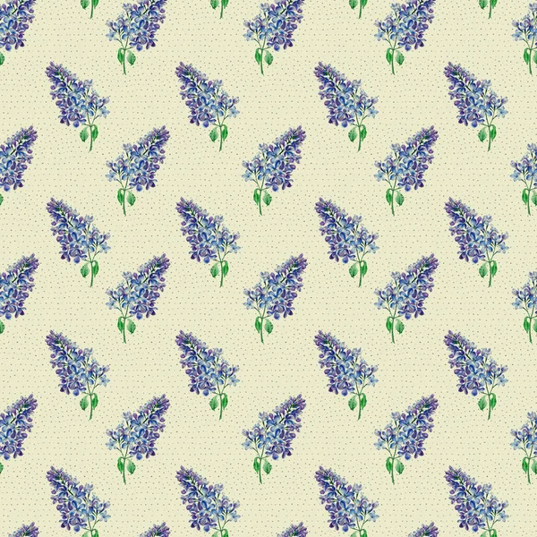 Mavi leylak, küçük çiçekli çiçekli seamless modeli. İşaretleyicileri tarafından sanat. Suluboya çizimi taklit.